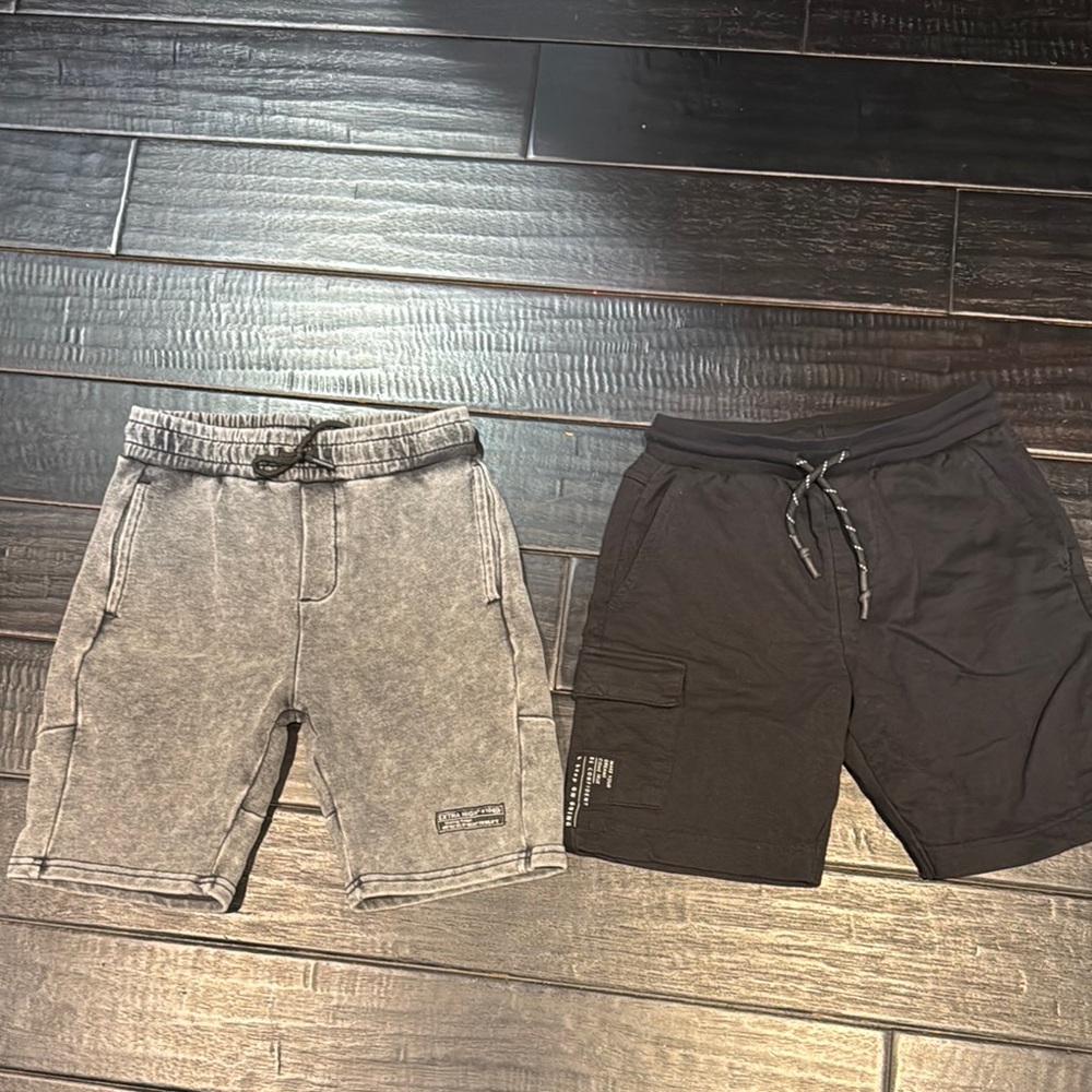 Boys Casual Gray and Black Shorts Set